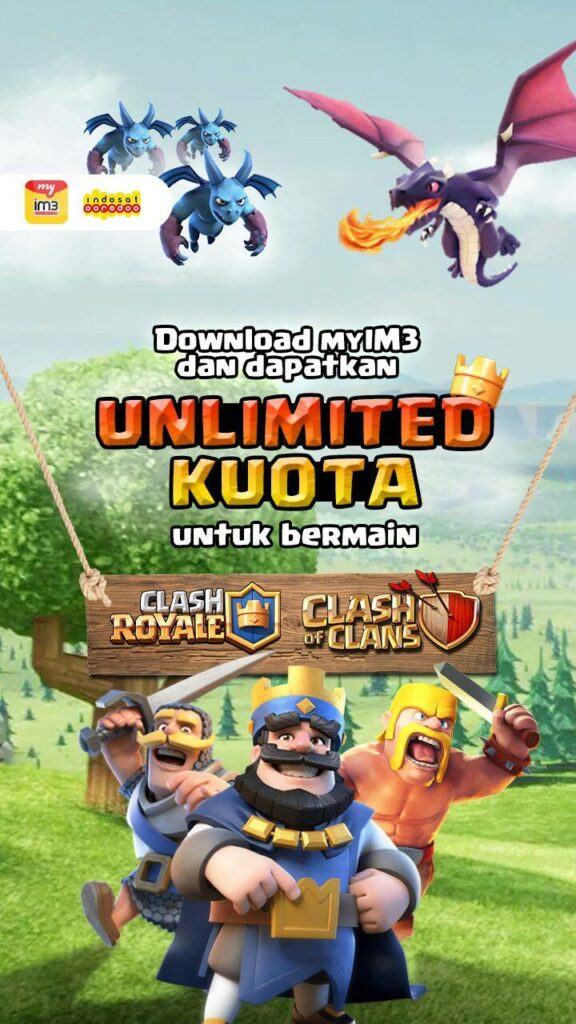 Free Quota to Play Clash of Clan and Clash Royal from Ayoslide and MyIM3