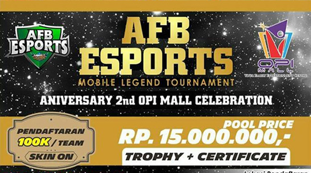 Tournament Mobile Legends AFB ESPORTS di OPI MALL Palembang