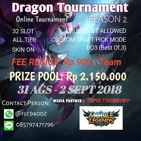 [Turnamen]Dragon Turnament Season ke 2 siap Hadir 31 Agustus 2018