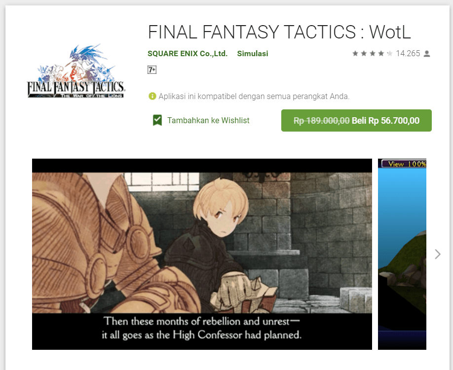 Final Fantasy Tactics: WoTL versi Android Diskon jadi 50rb-an!